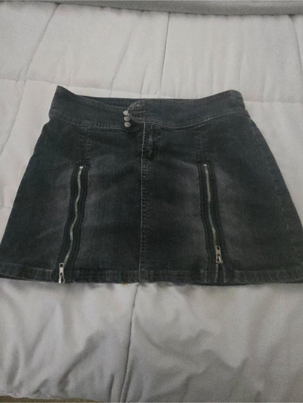 Black Denim Mini Skirt